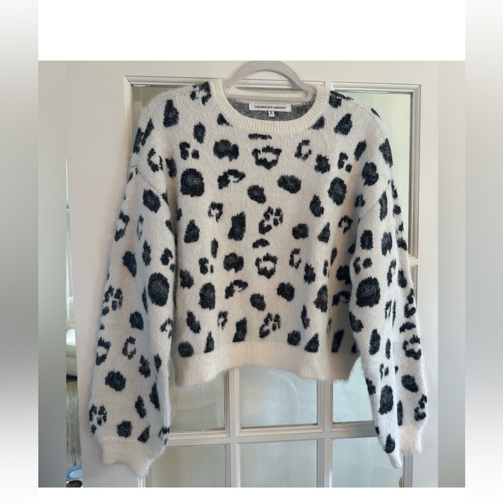 Cupcakes and Cashmere leopard print sweater